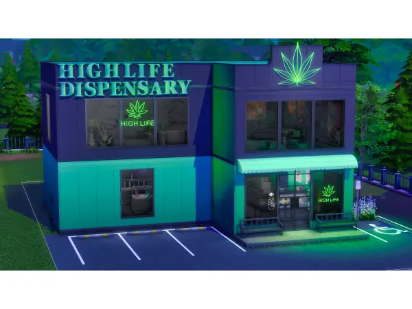 Alpha Bean's Builds High Life Dispensary - The Sims 4 Custom Content