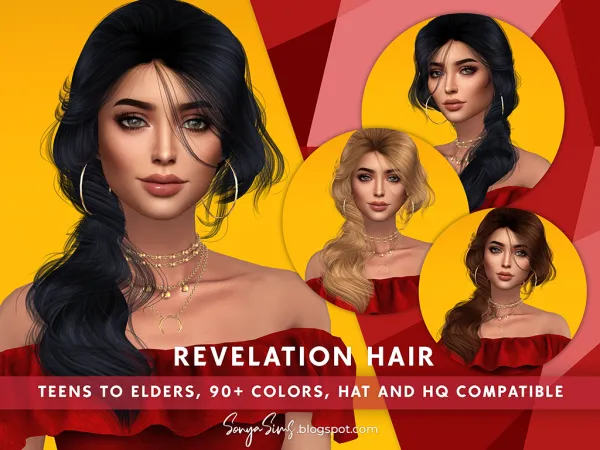 Alpha Revelation Hair - The Sims 4 Custom Content