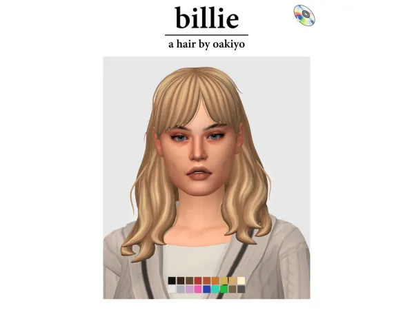 Maxis Match Billie Hair by oakiyo - The Sims 4 Custom Content