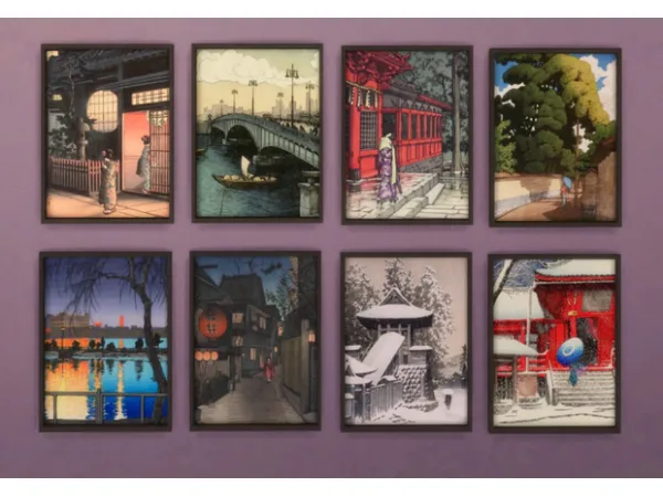 Maxis Match Japanese print art works by rrtt - The Sims 4 Custom Content