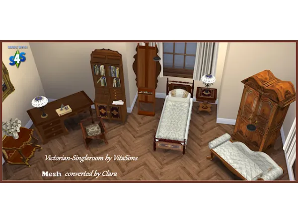 Mix Conversion Victoriansingleroom by Vitasims - The Sims 4 Custom Content
