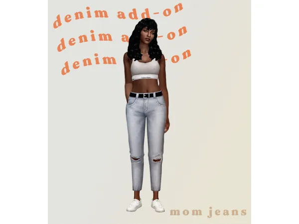 Maxis Match mom jeans denim add on by wonderfaux - The Sims 4 Custom Content