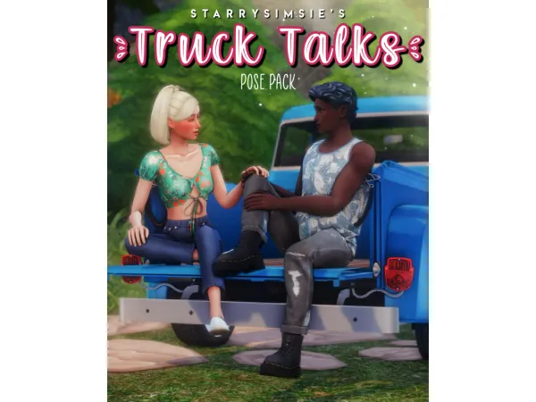 Maxis Match Truck Talks Pose Pack by StarrySimsie - The Sims 4 Custom Content