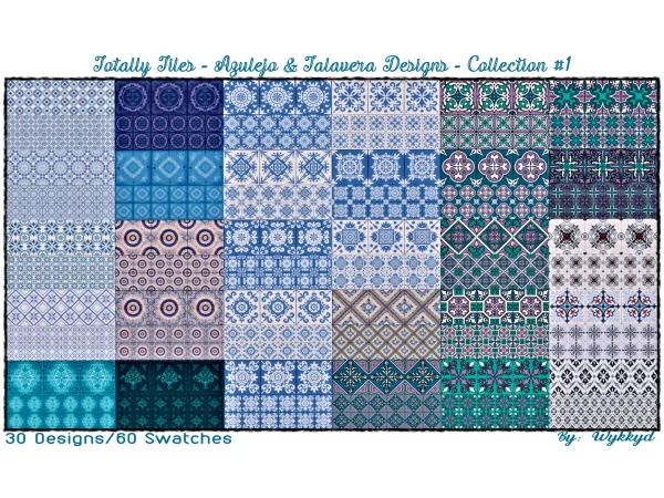 Maxis Match Totally Tiles Azulejo Talavera Collection 1 by Wykkyd - The Sims 4 Custom Content