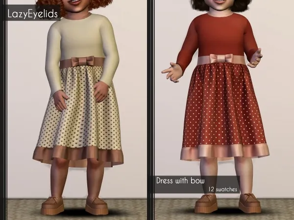 Alpha Dress with bow by lazyeyelids - The Sims 4 Custom Content