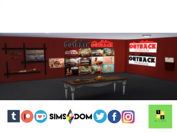 Alpha Outback Steakhouse Stuff - The Sims 4 Custom Content