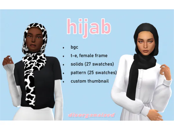Maxis Match hijab by disorganaized - The Sims 4 Custom Content