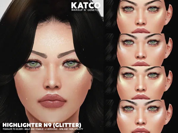 Alpha katco highlighter n9 (glitter) - The Sims 4 Custom Content
