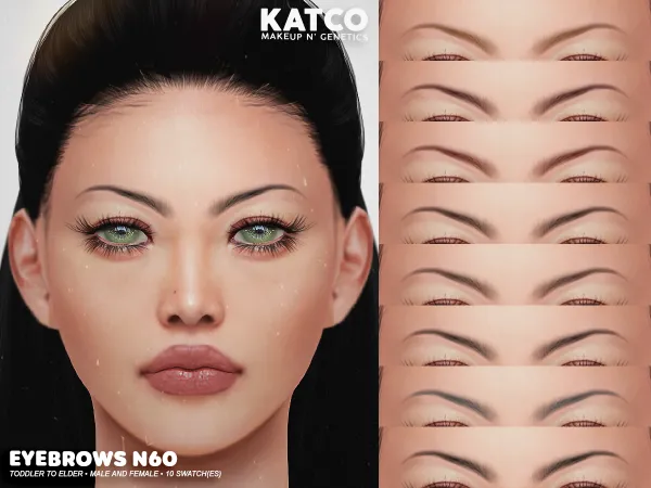 Alpha katco eyebrows n60 by katco - The Sims 4 Custom Content