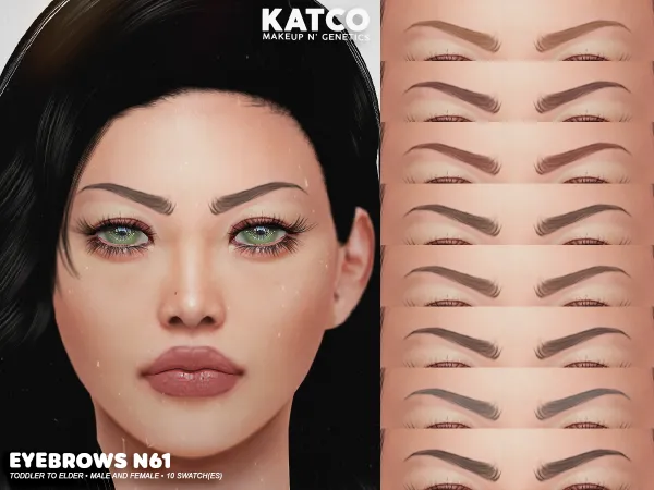 Alpha katco eyebrows n61 by katco - The Sims 4 Custom Content