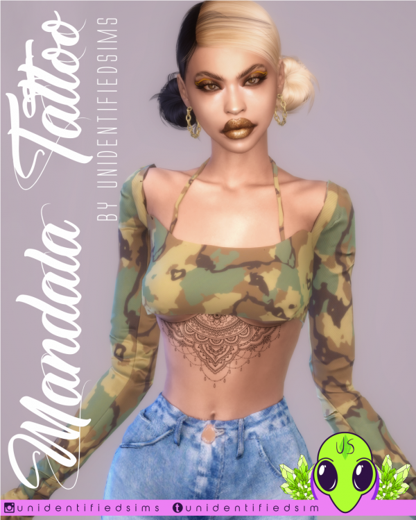 Mix Mandala Underboob Tattoo by unidentifiedsims - The Sims 4 Custom Content