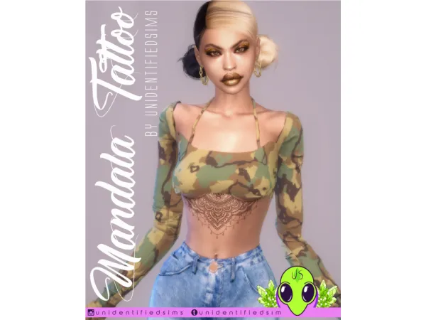 Mix Mandala Underboob Tattoo by unidentifiedsims - The Sims 4 Custom Content