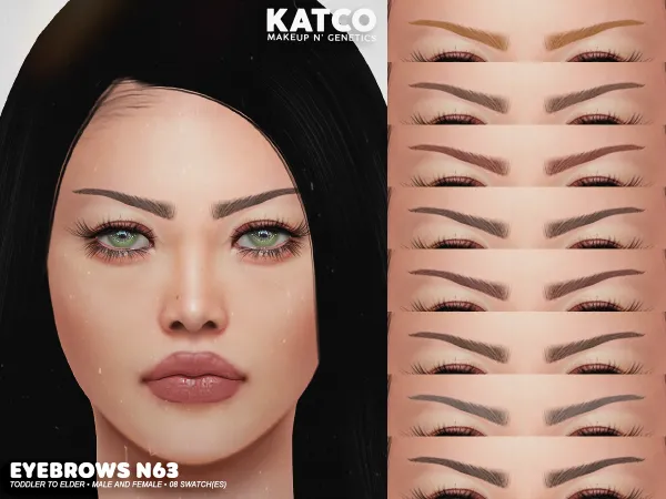 Alpha katco eyebrows n63 - The Sims 4 Custom Content