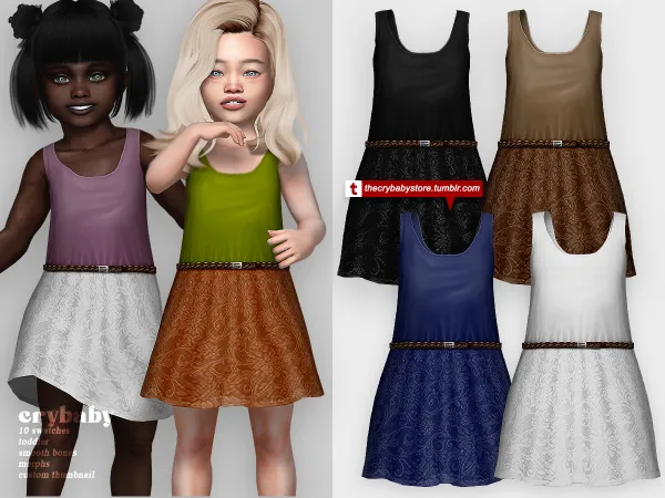 Mix crybaby romantic roses dress - The Sims 4 Custom Content