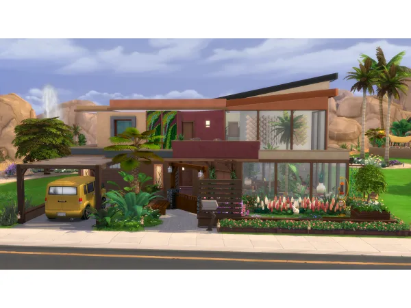 Maxis Match Atrium Living Luxury Modern (nocc) by Brand - The Sims 4 Custom Content
