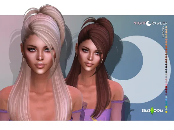 Alpha nightcrawler clover hair by nightcrawler - The Sims 4 Custom Content