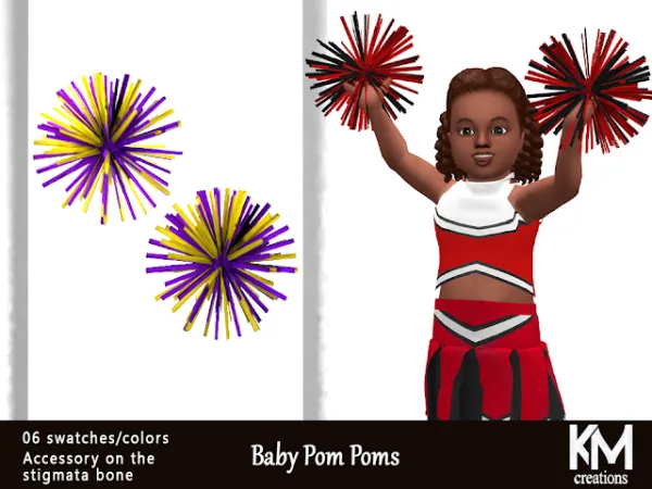 Alpha [KM] Baby Pom Poms - The Sims 4 Custom Content