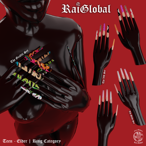 Alpha Rai Global TUNNA Nail Set by simsfinds - The Sims 4 Custom Content