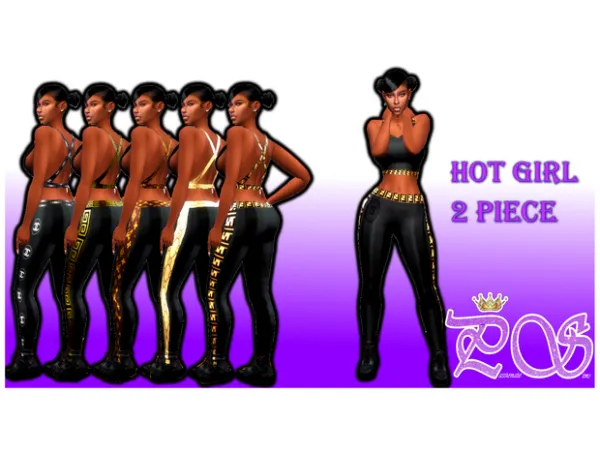 Alpha Hot Girl 2 Piece (Redo) by Passionate Sims - The Sims 4 Custom Content