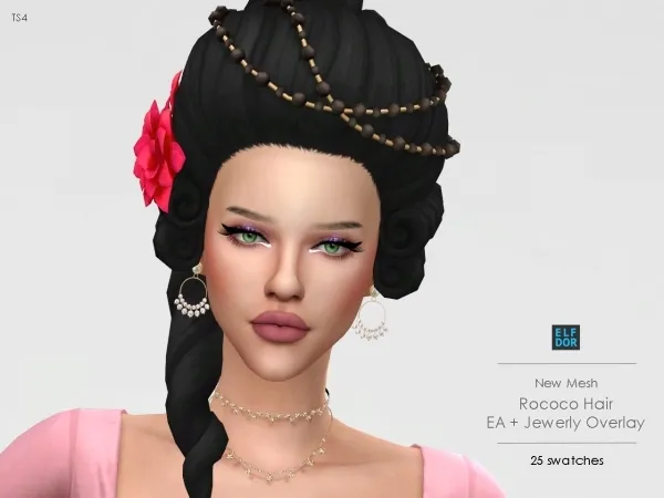 Maxis Match Rococo Hair EA version - The Sims 4 Custom Content