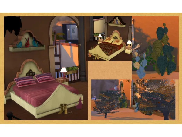 Alpha Hacienda Part 3 Bedroom and Plants - The Sims 4 Custom Content