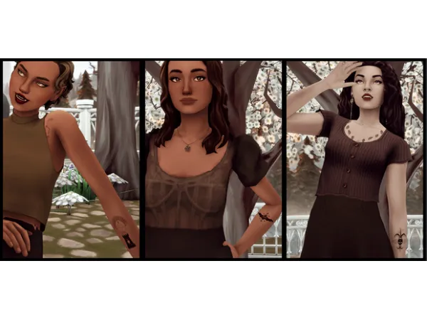 Mix ERIN Tarot Tattoos - The Sims 4 Custom Content