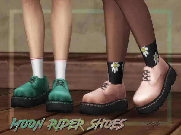 Maxis Match Moon Rider Shoes Uno Socks by Trillyke - The Sims 4 Custom Content