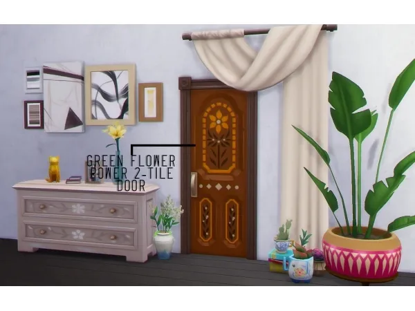 Alpha 2 TILE MOVIE HANGOUT DOOR - The Sims 4 Custom Content