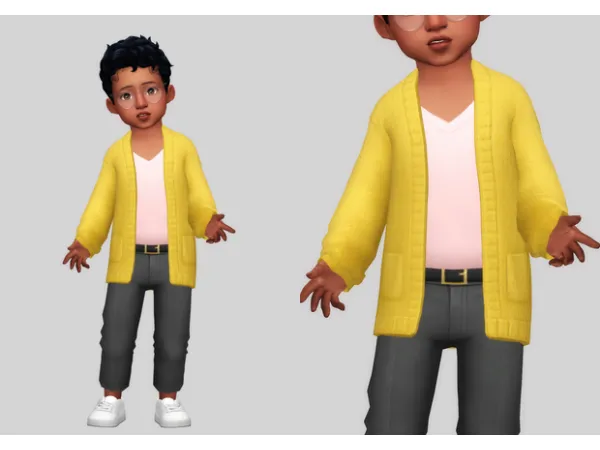 Maxis Match knit cardigan by casteru - The Sims 4 Custom Content