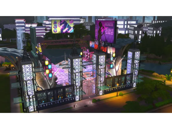 Maxis Match NO Cyberpunk Inspired build 50 x 40 Newcrest by bradybrad7 - The Sims 4 Custom Content