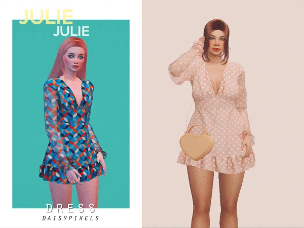 Mix Julie Dress ( ) - The Sims 4 Custom Content