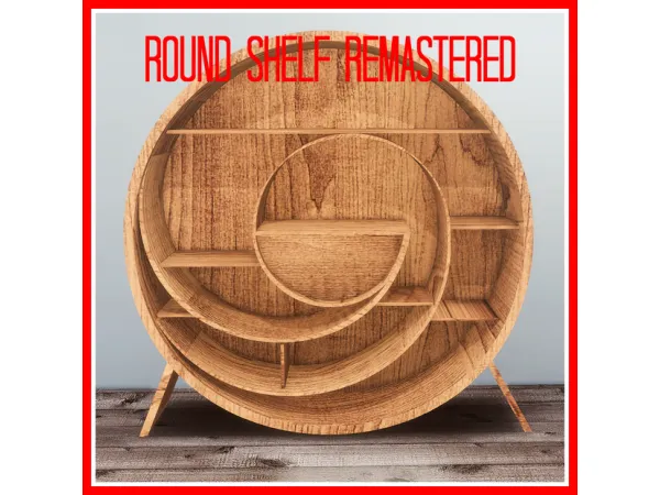 Mix Round Shelf Remastered by Inner City Simmer - The Sims 4 Custom Content