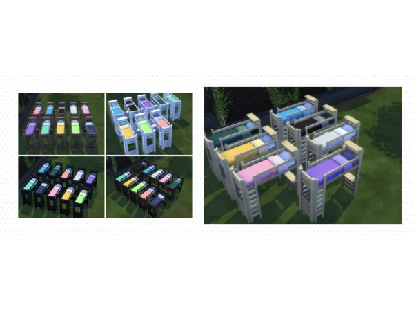 Maxis Match Discover University Bunk Bed (Recolor) by BlueHorse - The Sims 4 Custom Content