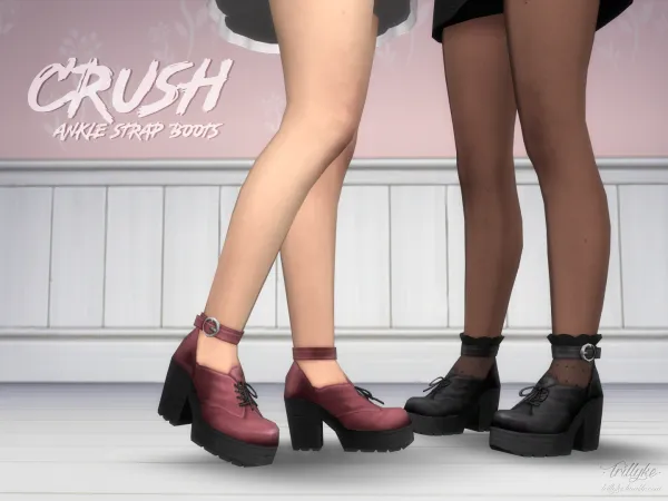Maxis Match Crush Ankle Strap Boots - The Sims 4 Custom Content