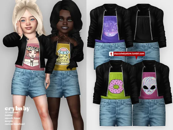 Alpha crybaby lost in paradise rocker outfit - The Sims 4 Custom Content