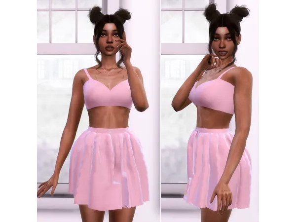 Alpha Top and Skirt Set by simmerkatex - The Sims 4 Custom Content