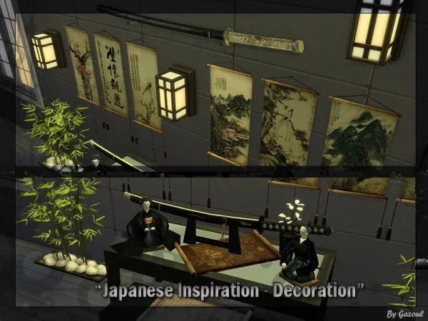 Alpha Japanese Inspiration decoration by Gazoul - The Sims 4 Custom Content