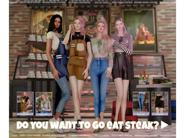 Alpha Do you want to go eat steak with me TOP by simsfinds - The Sims 4 Custom Content