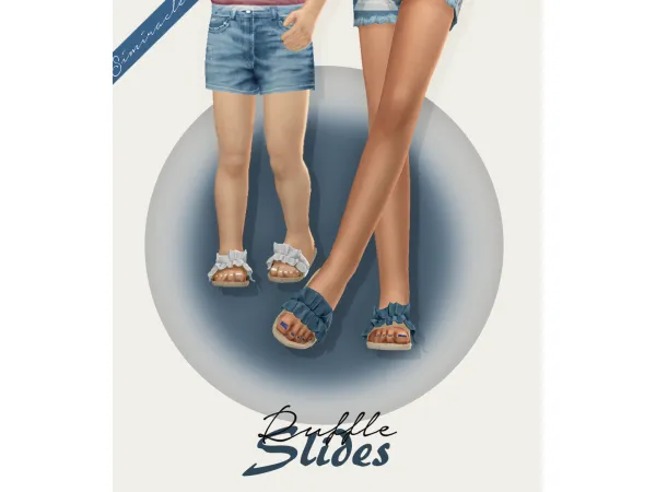 Alpha Elliesimple Ruffle Slides - The Sims 4 Custom Content