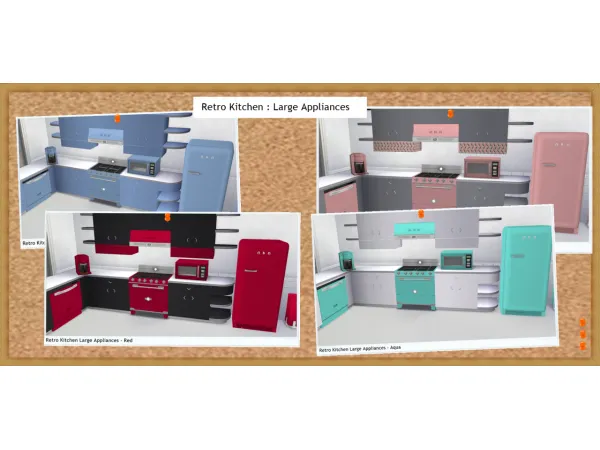 Maxis Match DOWNLOAD RETRO KITCHEN LARGE APPLIANCES - The Sims 4 Custom Content