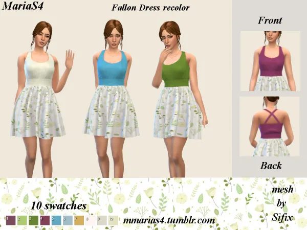 Maxis Match Fallon Dress recolor (Nsfw) by MariaS4 - The Sims 4 Custom Content