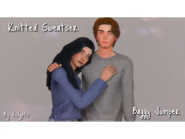 Maxis Match Knitted Sweater Baggy Jumper by Eclypto by Eclypt0Sims - The Sims 4 Custom Content