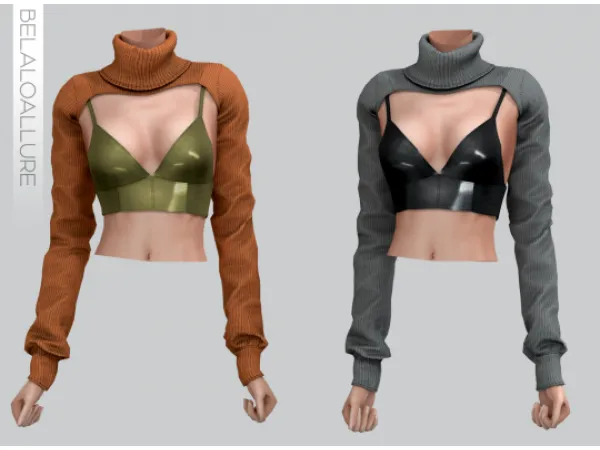 Alpha BELALOALLURE_CC Hanna top by simsfinds - The Sims 4 Custom Content
