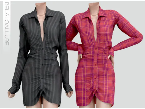 Alpha BELALOALLURE_CC Ginger dress by simsfinds - The Sims 4 Custom Content
