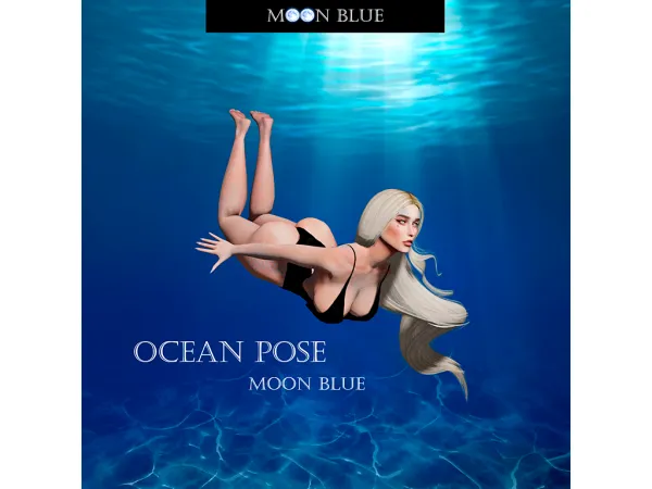 Mix Ocean Pose Moon Blue - The Sims 4 Custom Content
