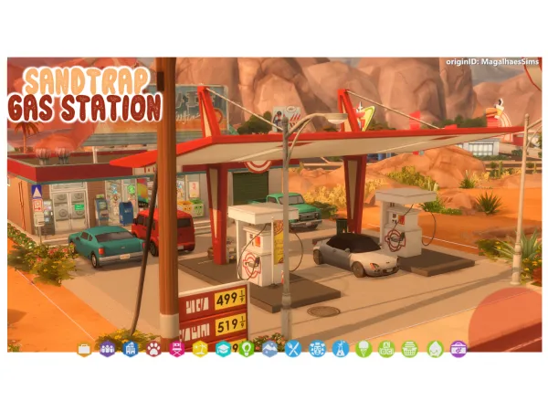 Maxis Match SANDTRAP GAS STATION LINKS (LITE ) - The Sims 4 Custom Content