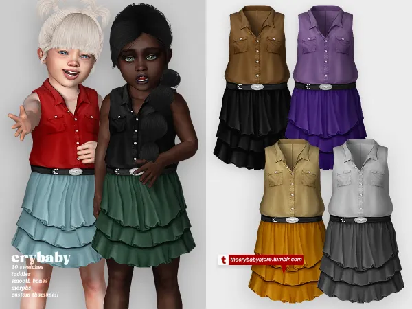Alpha crybaby rose bloom dress toddler - The Sims 4 Custom Content