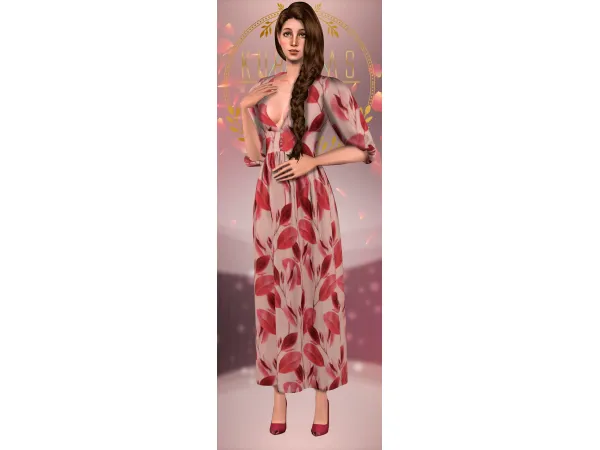 Kurimas 4t2 Low CutLong Dress Lazy Eylids - The Sims 2 Custom Content
