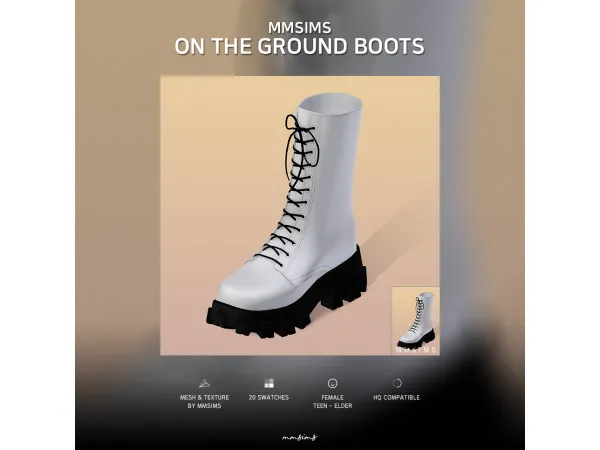 Alpha MMSIMS On The Ground Boots by MMSIMS - The Sims 4 Custom Content