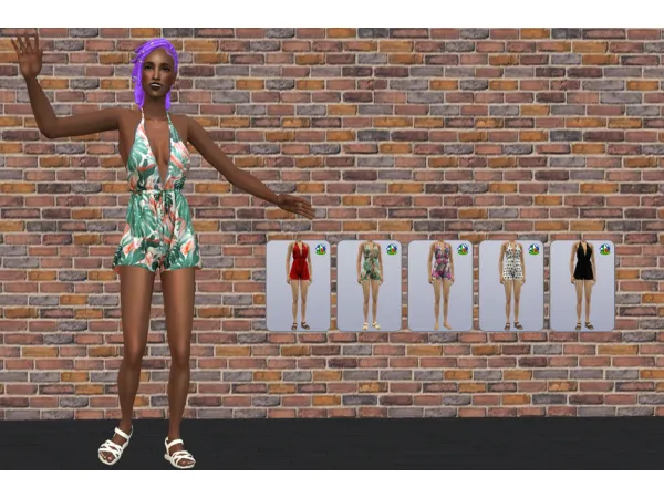 Elliesimple Halter Romper - The Sims 2 Custom Content